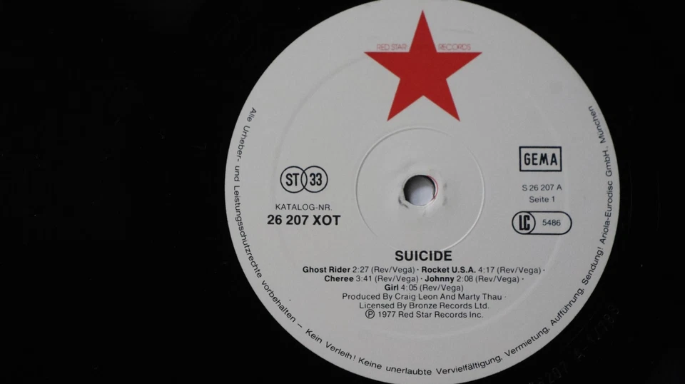 Suicide – Suicide LP VINYL ELECTRONIC EXPERIMENTAL INDIE ROCK 1978 26 207 XOT - Bild 2 von 4