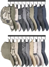 Mkono Hat Rack Wall Mount Set of 2 Hat Storage Organizer for 20 Baseball Caps, M