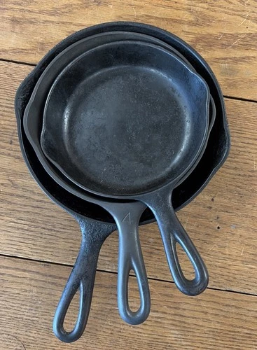 Wagner Ware Sidney-O-Cast Iron Skillet-Set Of 3-(3,4,5)
