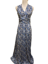 Vince Camuto Ruched Waist Maxi Dress, Small, Blue, Stretch