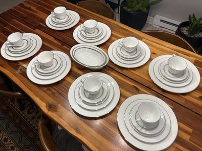 42pc Lenox Oxford Lexington Bone China   Service for 8   Platinum Trim USA MINT