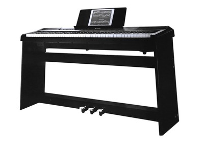 Donner DEP-10 Digitale Klavier mit Ständer E-Piano 88 Tasten, 8 Tones, Schwarz