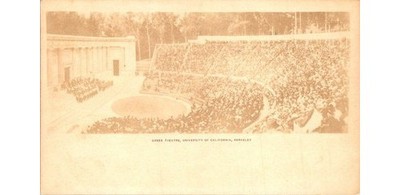 1903 UC Berkeley Hearst Greek Theatre Postcard-Alameda County CA-Edwardian Crowd