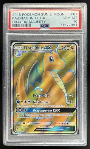 2018 Pokemon SM Dragon Majesty Dragonite #67/70 PSA 10