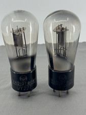(2) RCA UY-227 Vintage Globe Vacuum Tube Engraved Base Test NOS Amplitrex