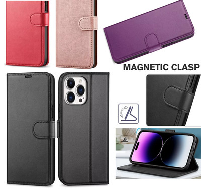 Für iPhone 16 15 14 12 13 Pro 11 XR Se 7 8 Wallet Case Leder Flip Handy Hülle