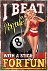 Vintage Billiards Pin Up Lady Metal Tin Sign, 7.8x11.8 Inch Funny Retro Billi...