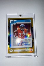2024 Panini Donruss - Rated Rookie Audric Estime #335 Gold Autographs /25 (RC)