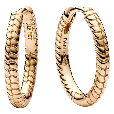 PANDORA Schmuck Damen-Ohrringe Creolen für Charms Goldfarben 262728C00