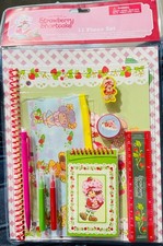 Strawberry Shortcake Set: 2 folders, Notebook, Pencil pouch, Eraser, sharpen