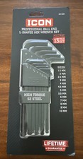 NEW Icon Metric L-Shaped Ball End Hex Key Set, 13-Piece 57928