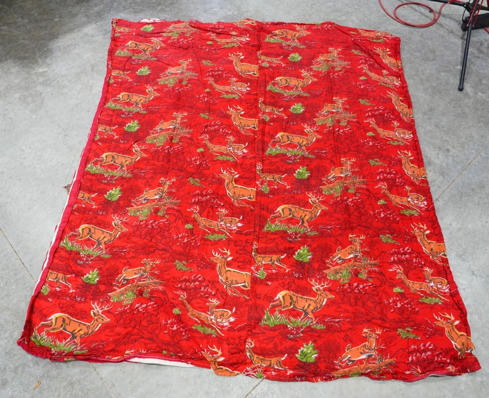 Saco de Dormir Caza Vintage Coleman Franela Forrado Cierva Roja y Ciervo Buck Foto 2 de 4