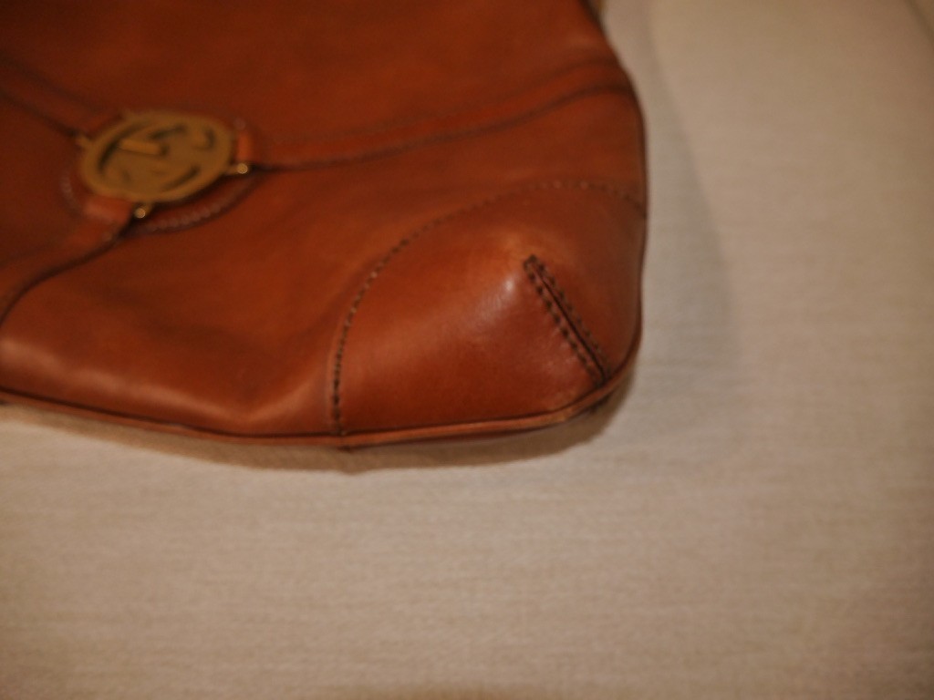 Authentic GUCCI Brown Leather Interlocking G Purs… - image 9