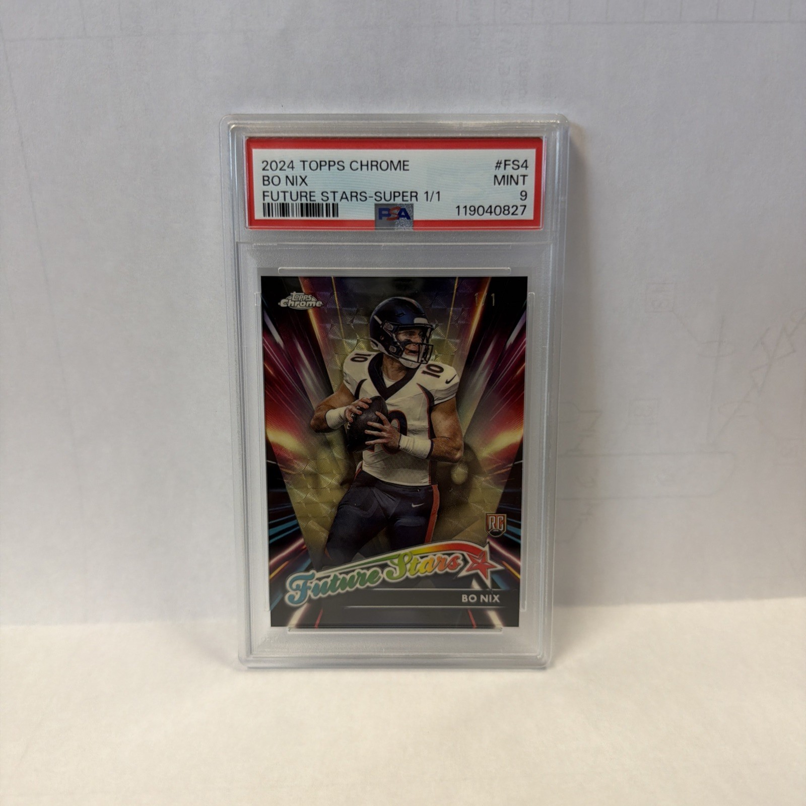 Bo Nix Topps Chrome Future Stars #FS4 Superfractor