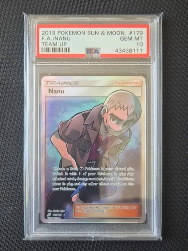 PSA 10 - SM Team Up - Nanu - 179/181 - Full Art Ultra Rare