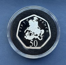 2021 | 1/2oz Silver Proof St. George & Dragon 50p Coin | .999 Fine, 15.56g |