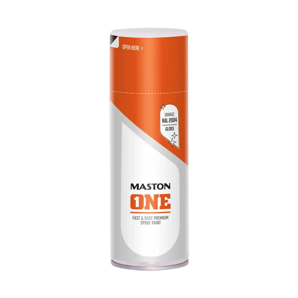 16x Maston ONE Orange Gloss 400ml Spray Paint RAL 2004 Can Metal Wood Plastic - Image 19
