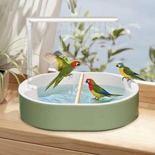 Automatic Bird Bathtub Parrot Bath Shower Parakeet Cage Accessories Medium Birds