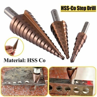 HSS Co M35 Cobalt Steel Step Cone Drill Bit Hole Cutter Saw 4-12/20/32mm