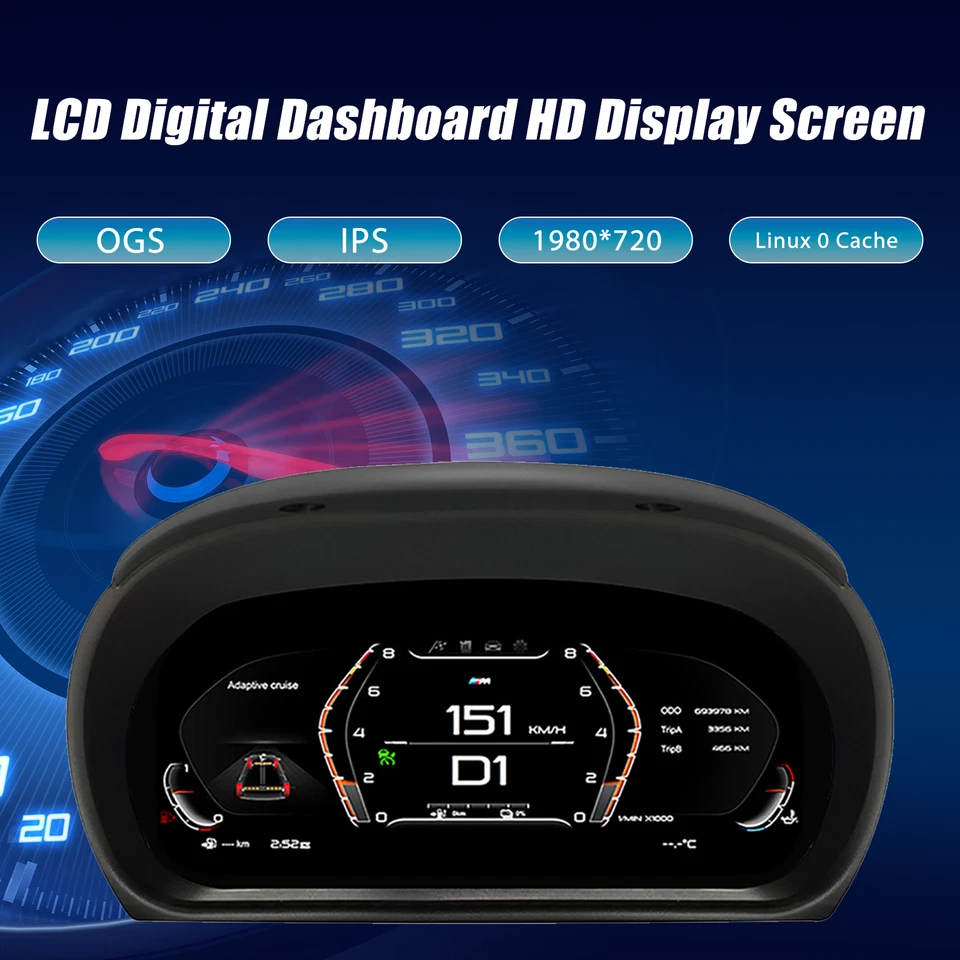 Cuadro de instrumentos digital LCD de 12,3 pulgadas para BMW Serie 3 E90 E91 2005-2012 Foto 4 de 4