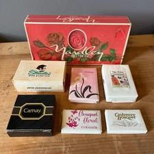 Lot of Vintage Yardley Red Roses Cashmere Bouquet Floral Camay Shulas Soap Bars