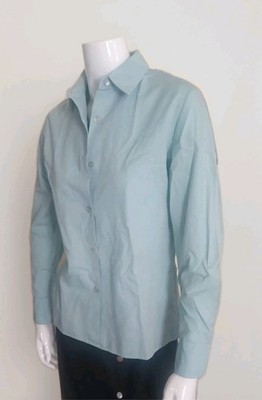 Zanella women top green size 8 long sleeves made in italy