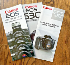 3 Canon EOS 630 650 620 750 850 SLR Film Camera Brochures Near Mint 