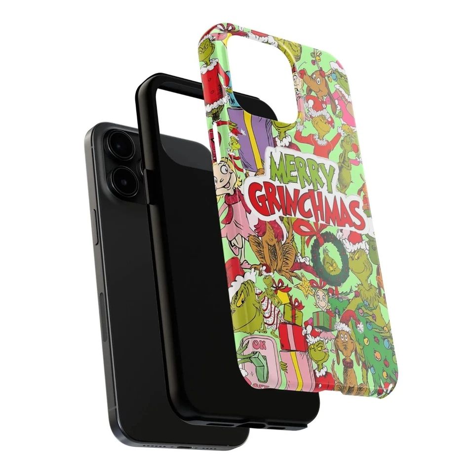 Funda Teléfono Feliz Navidad Monstruo Verde 2025, Regalo Navidad para Amantes del Grinch Foto 3 de 4
