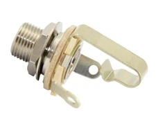 Allparts Switchcraft® Long Thread 1/4" Mono Input Jack. Nickel