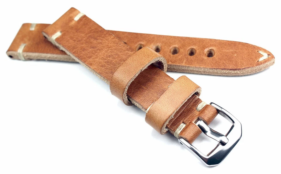 CORREA DE RELOJ 18mm Hecha en Alemania RIOS1931 Vintage Retro Aspecto Correa de Cuero Genuino  Foto 3 de 4