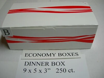 ROASTERS OWN Economy Dinner Size Take Out Boxes,Tuck Top Red/White 250 CS. 9"X5"X3"