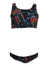 TEREZ Girl's Blue Candy Bar Two Piece Bikini 16406960 14 NWT