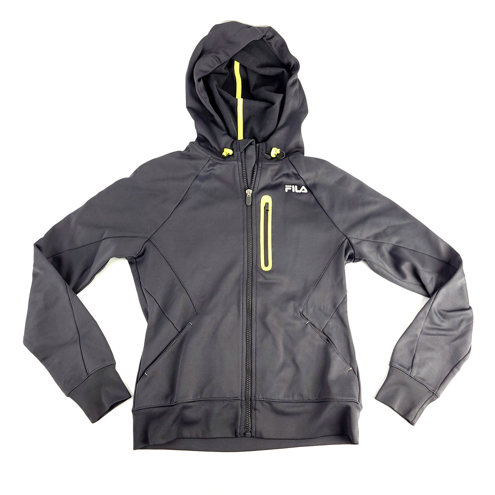 Giacca Fila Sport donna grigia con cappuccio e zip atletica attiva taglia XS