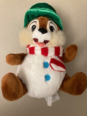 Disney Store Christmas Chip ( & Dale) Plüsch Chipmunk Teddy Plüsch als Schneemann