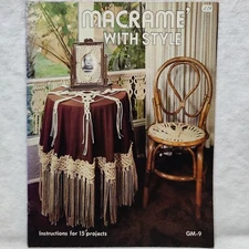 Rare Vtg 1977 MACRAME WITH STYLE - 15 Home Project Instructions Gaylemot GM-9