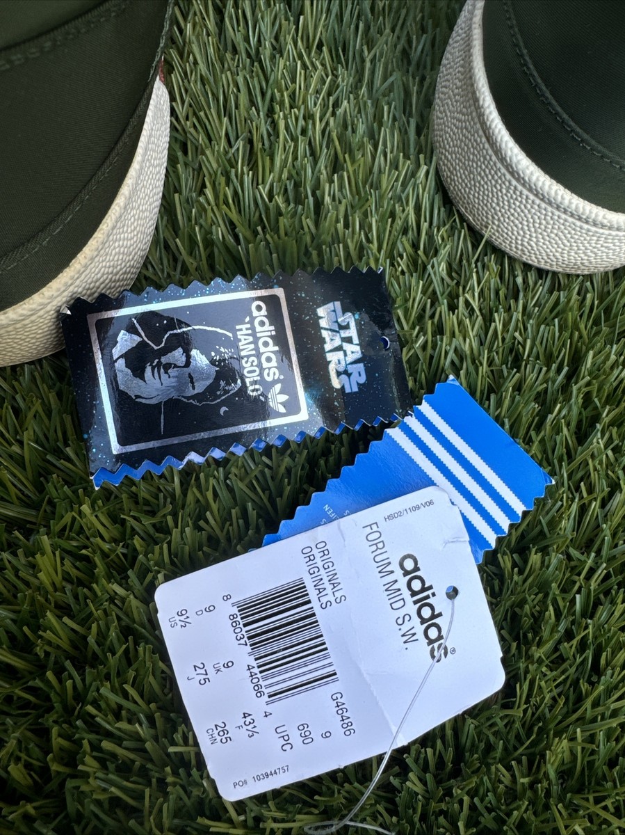 Size 9.5 - Star Wars x adidas Forum Mid Han Solo with Blister Pack