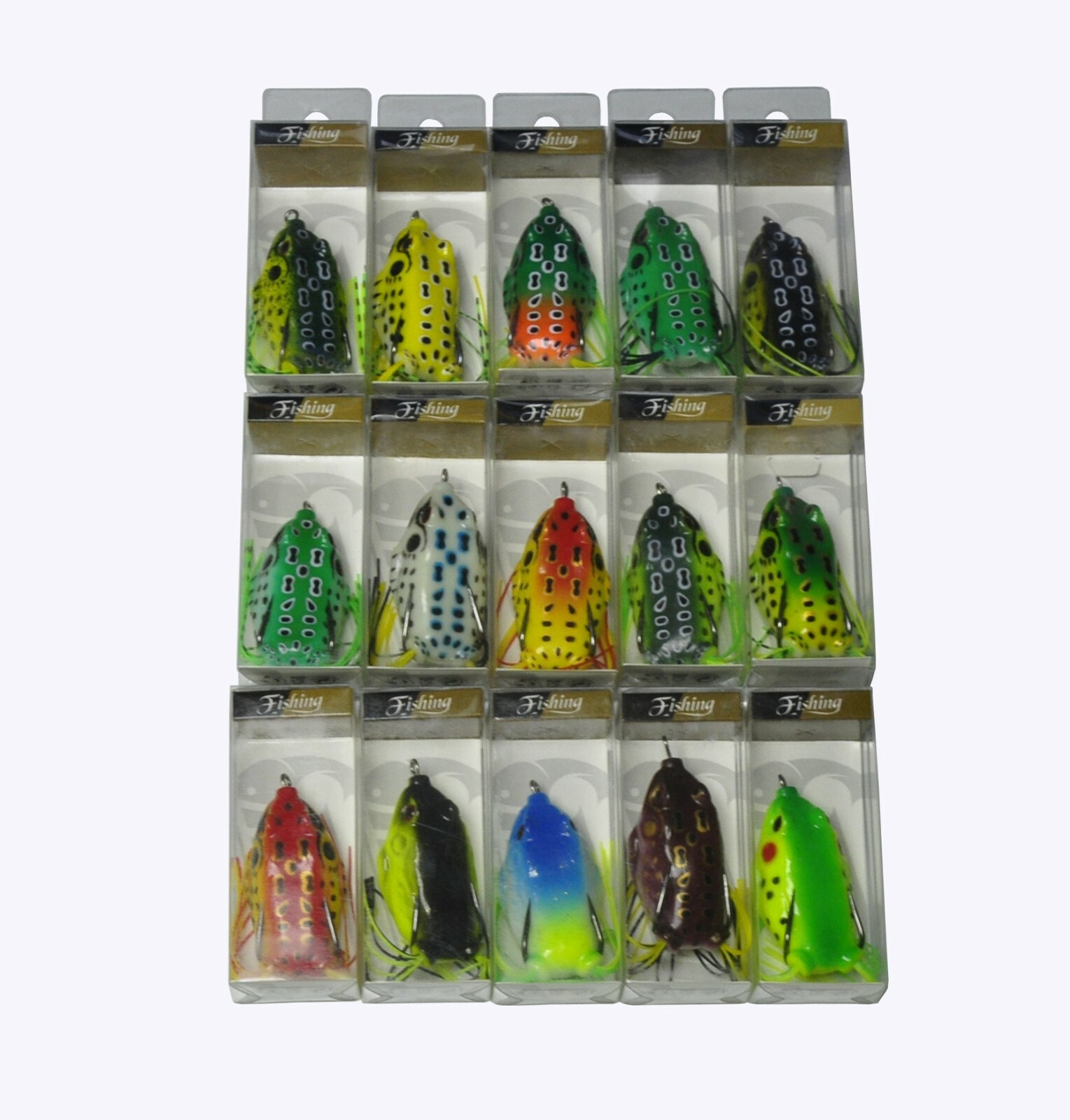 150Pcs Rubber Frog Fishing Lures 5.5cm/2.2'' With Retail Box 15colors Mixed - Image 3
