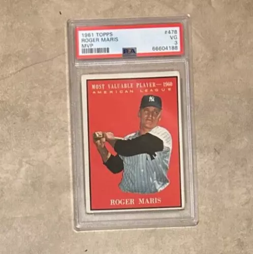 1961 Topps Roger Maris MVP #478 New York Yankees Graded PSA 3 VG