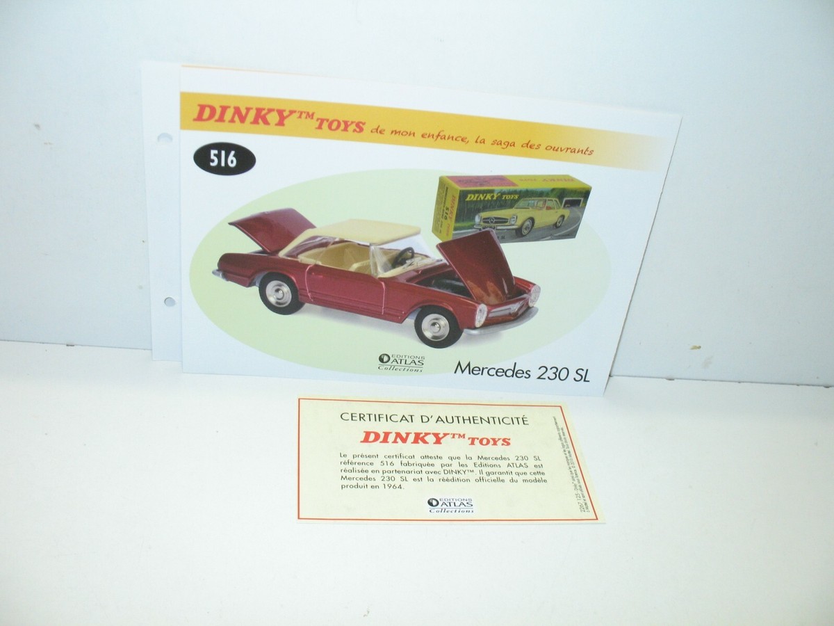 メルセデス ベンツ 230SL - フランス ディンキートイズ #516 Atlas Dinky Toys 516; Mercedes-Benz 230SL; Red, White Roof
