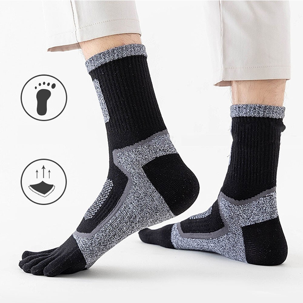 SAOLA 1 5 Paia Calze Uomo Cinque Dita Separate Punta Atletica Crew Sport Causale Cotone