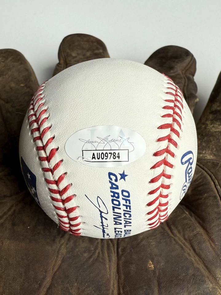 Zack Greinke Firmado Autografiado Oficial Liga de Carolina Béisbol: JSA Foto 3 de 3