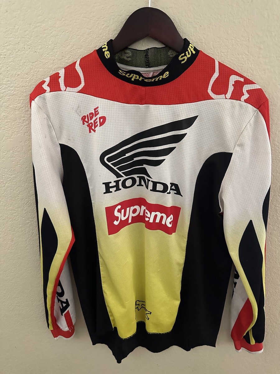 Supreme Honda Fox Racing Moto Jersey Yellow Red Black Mens Medium