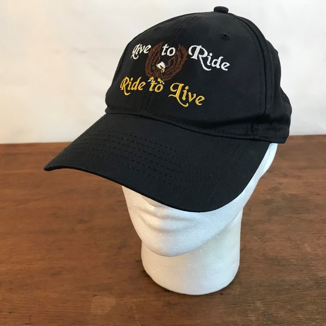 Live To Ride & Ride To Live Biker Black Cotton Strapback Baseball Cap