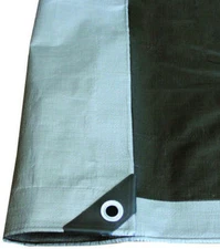 6'x8' Reversible Silver Black Heavy Duty Tarp 8 mil Plastic Bar Reinforced