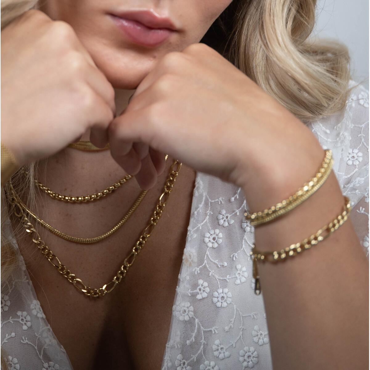 24K Gold Plated Snake Chain Necklace – Unisex, Adjustable Length, Nickel-Free, German Made 5 thumbnail image