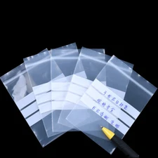 Small Grip Seal Bags Write On Panel Self Seal Resealable Zip Lock Clear Poly Bag
