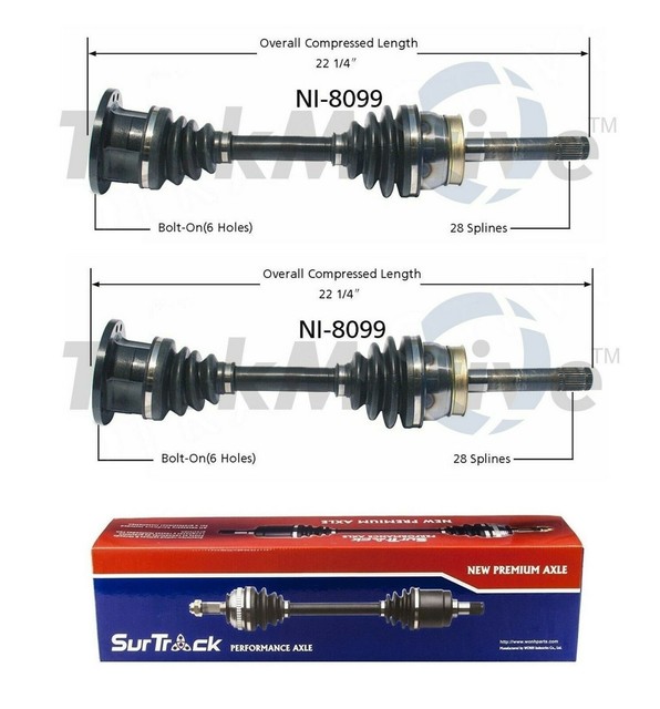 2 Front CV Axle Shafts SurTrack Set for Nissan Xterra Frontier 4WD 19982004 eBay