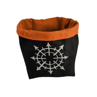 Orange Chaos Symbol Würfeltasche, Warhammer Würfel Aufbewahrungstasche für Tabletop Spiele