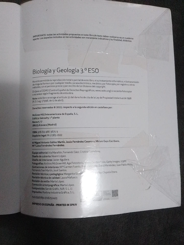 Libro Biología y geología MC Graw Hill 3 ESO - Imagen 4 de 4