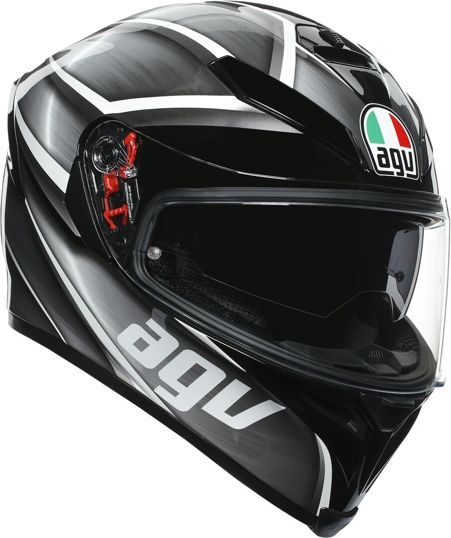 CASCO MOTO INTEGRALE AGV K5 S TEMPEST BLACK SILVER PINLOCK MAX VISION TG XS